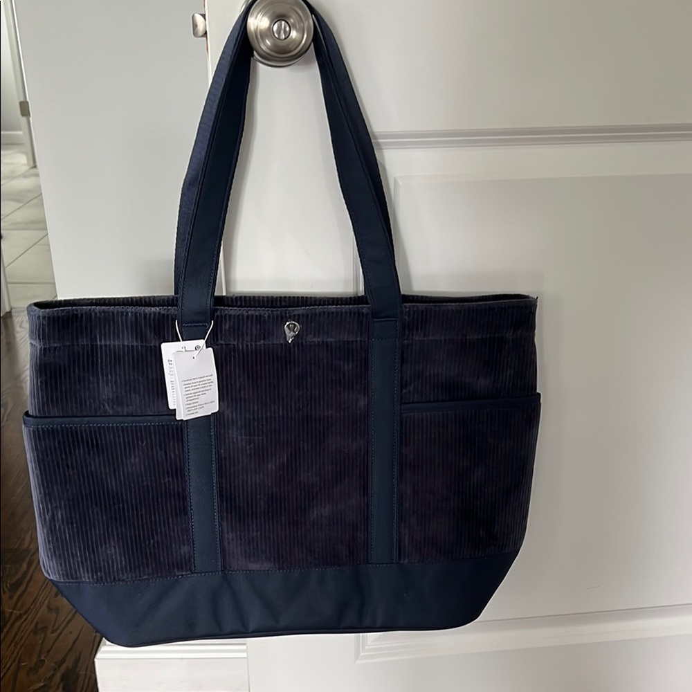 New Navy Blue Lululemon Corduroy Tote Bag